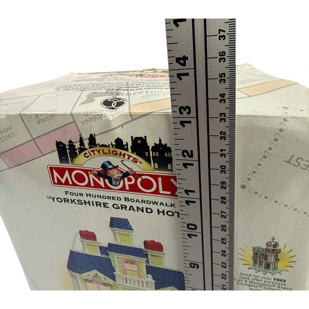 Dept 56 City Lights Monopoly Yorkshire Grand Hotel Boardwalk Building READ FLAWS